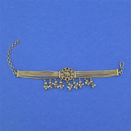 Antique Adjustable Bracelet with Matte Gold Plating
