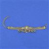 Antique Adjustable Bracelet with Matte Gold Plating
