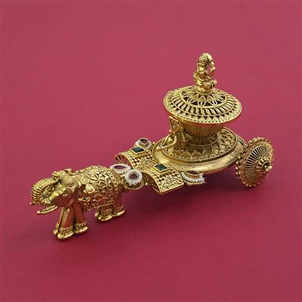 Antique Temple Sindoor Box with Matte Gold Plating