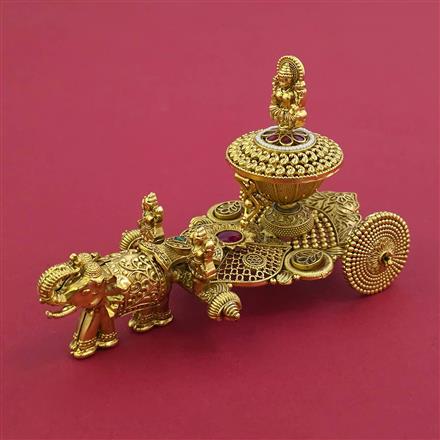 Antique Temple Sindoor Box with Matte Gold Plating