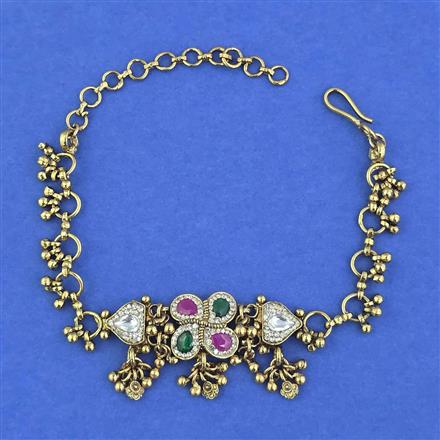 Antique Adjustable Bracelet with Matte Gold Plating