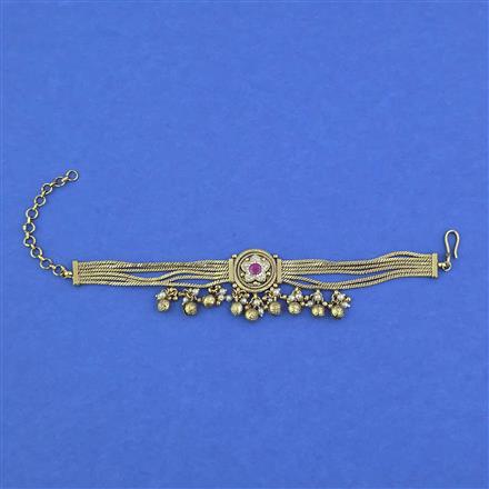 Antique Adjustable Bracelet with Matte Gold Plating