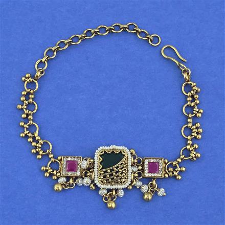 Antique Pearl Bracelet with Matte Gold Plating