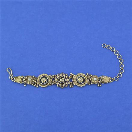 Antique Adjustable Bracelet with Matte Gold Plating