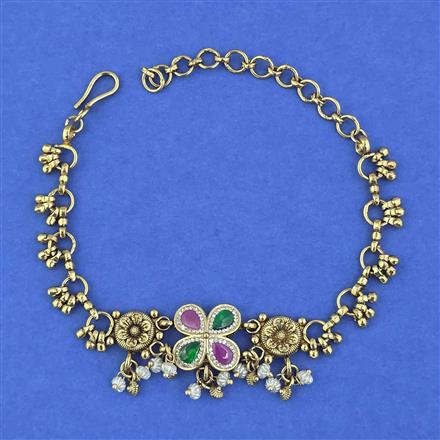 Antique Adjustable Bracelet with Matte Gold Plating