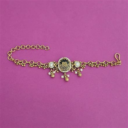 Antique Adjustable Bracelet with Matte Gold Plating