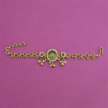Antique Adjustable Bracelet with Matte Gold Plating