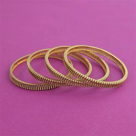 Antique 4 Pc Plain Gold Bangles with Gold Plating