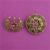 Antique Chand Hair Brooch with Matte Gold Plating