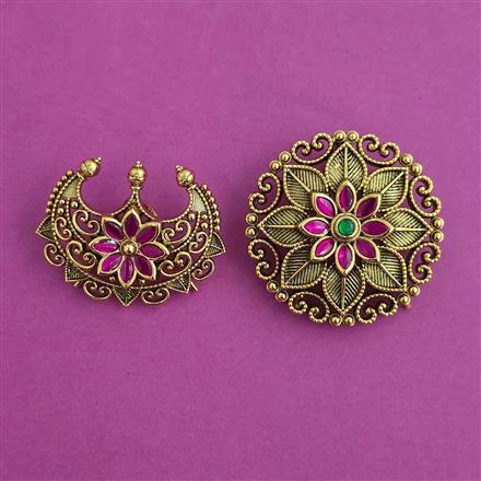 Antique Chand Hair Brooch with Matte Gold Plating