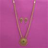 Antique Long Necklace with Matte Gold Plating
