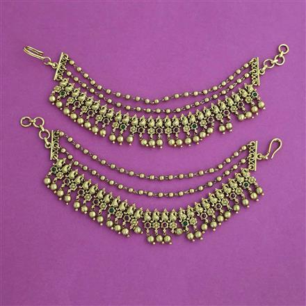 Antique Multi Layer Ear Chain with Matte Gold Plating