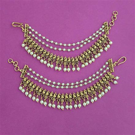Antique Multi Layer Ear Chain with Matte Gold Plating