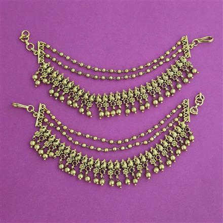Antique Multi Layer Ear Chain with Matte Gold Plating