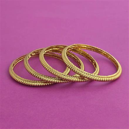 Antique 4 Pc Plain Gold Bangles with Gold Plating
