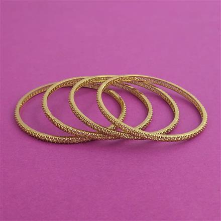 Antique 4 Pc Plain Gold Bangles with Gold Plating