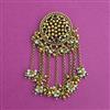 Antique Pearl Hair Brooch with Matte Gold Plating