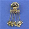 Antique Pearl Hair Brooch with Matte Gold Plating
