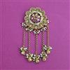 Antique Pearl Hair Brooch with Matte Gold Plating