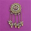 Antique Pearl Hair Brooch with Matte Gold Plating