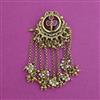 Antique Pearl Hair Brooch with Matte Gold Plating