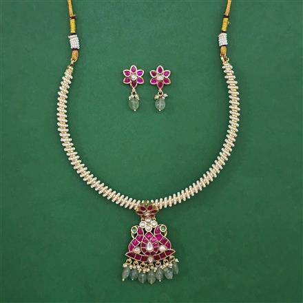 Antique Pearl Pendant Set with Matte Gold Plating