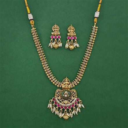 Antique Temple Necklace with Matte Gold Plating