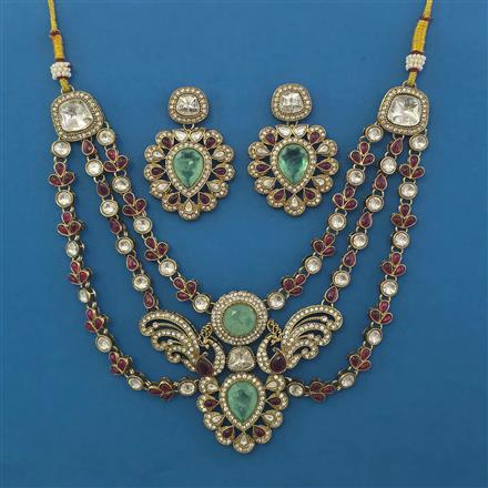 Antique Layered Necklace with Mehndi Plating