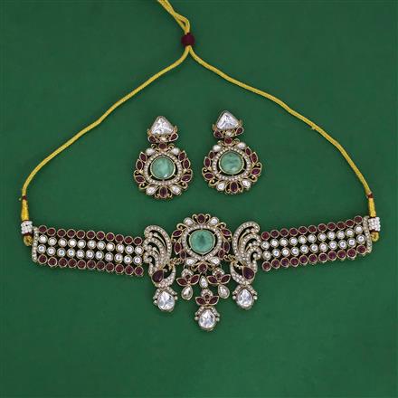Antique Choker Necklace with Mehndi Plating