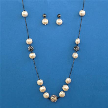 Antique Pearl Mala with Black Plating