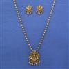 Antique Temple Pendant Set with Matte Gold Plating