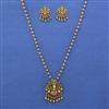 Antique Temple Pendant Set with Matte Gold Plating
