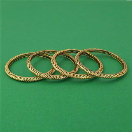 Antique 4 Pc Classic Bangles with Matte Gold Plating
