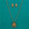 Antique Temple Pendant Set with Matte Gold Plating