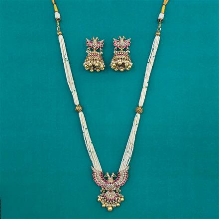 Antique Birds Pendant Set with Matte Gold Plating