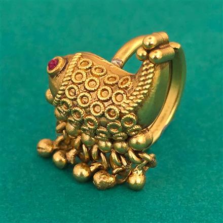Antique Adjustable Ring with Matte Gold Plating