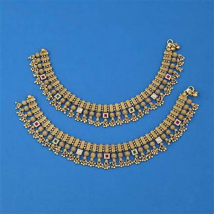 Antique Classic Payal with Matte Gold Plating