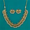 Antique Pearl Necklace with Matte Gold Plating