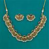 Antique Pearl Necklace with Matte Gold Plating