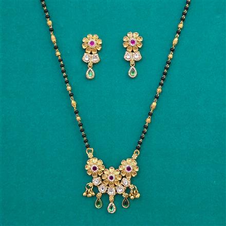 Antique Classic Mangalsutra with Matte Gold Plating