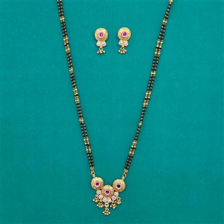 Antique Long Mangalsutra with Matte Gold Plating