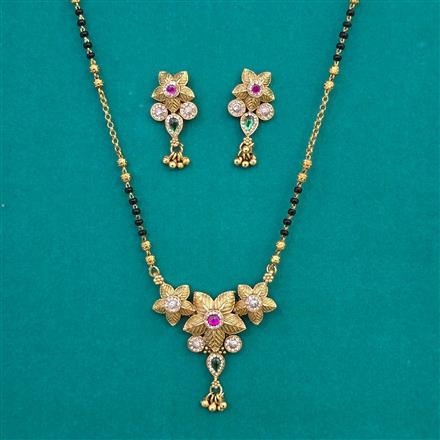 Antique Classic Mangalsutra with Matte Gold Plating