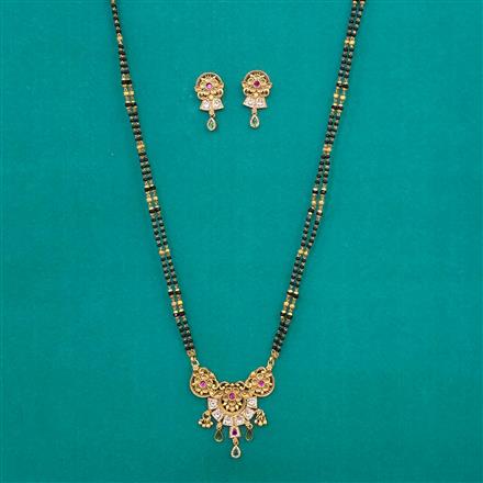 Antique Long Mangalsutra with Matte Gold Plating