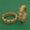 Antique 2 Pc Openable Bangles with Matte Gold Plating