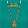 Antique Long Necklace with Matte Gold Plating