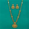 Antique Long Necklace with Matte Gold Plating