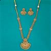 Antique Long Necklace with Matte Gold Plating