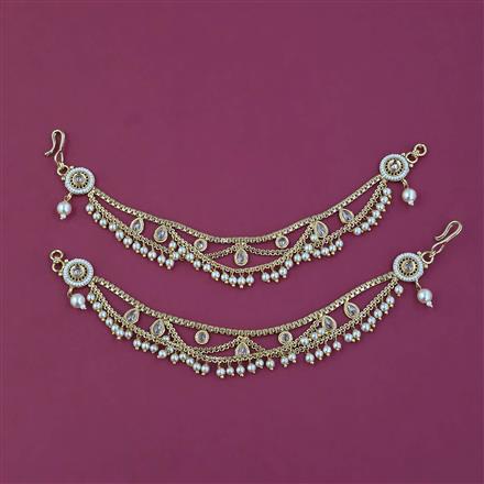 Antique Pearl Ear Chain with Gold Plating