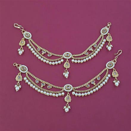 Antique Pearl Ear Chain with Gold Plating