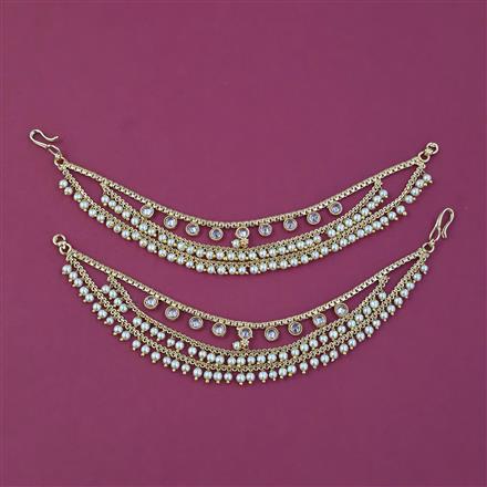 Antique Pearl Ear Chain with Gold Plating